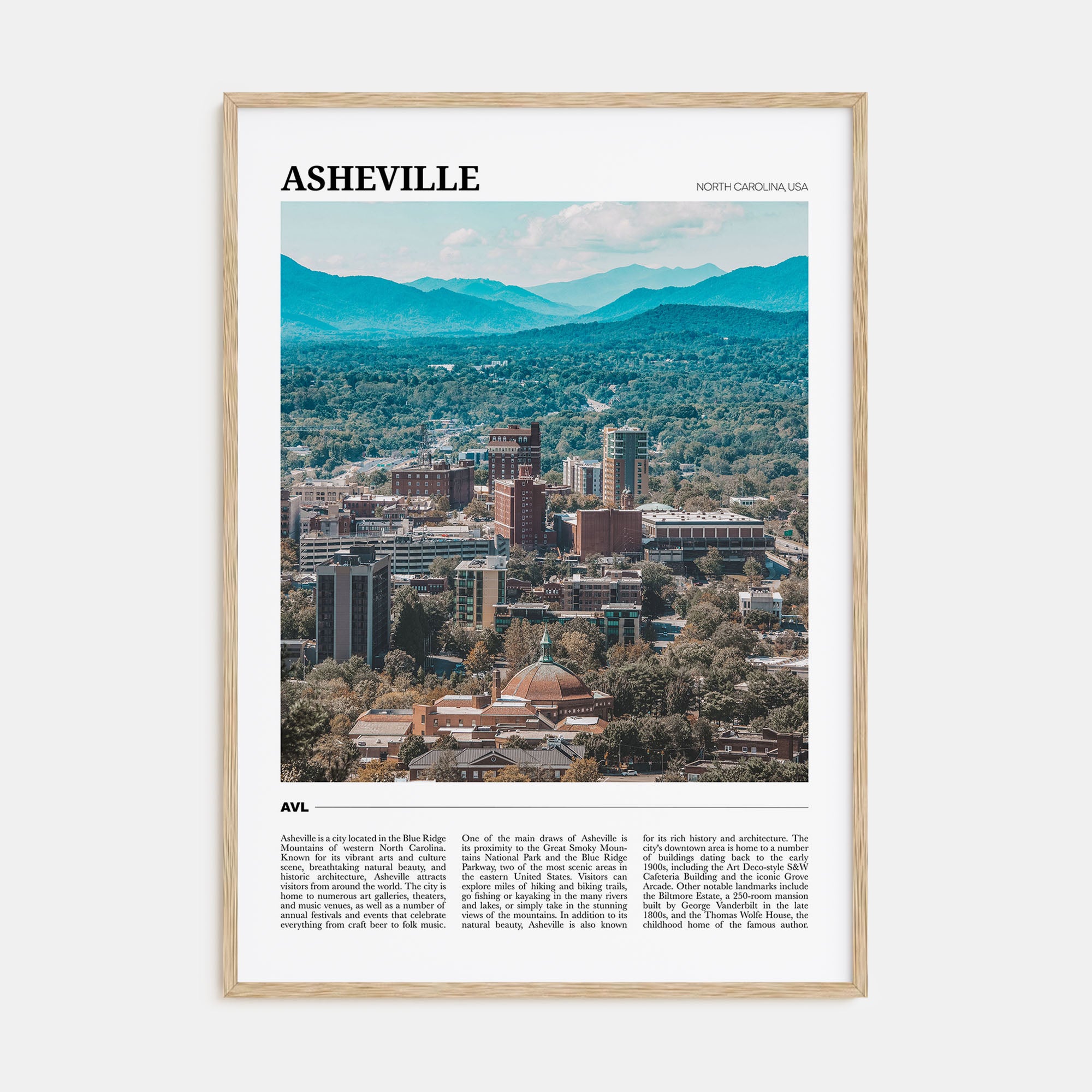 Asheville Travel Color Poster
