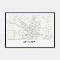 Ashgabat Map Landscape Poster