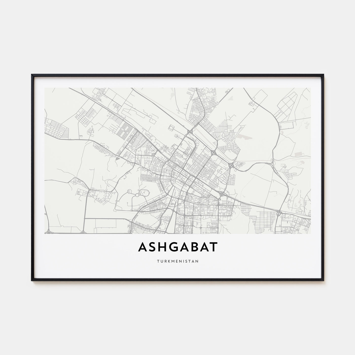 Ashgabat Map Landscape Poster