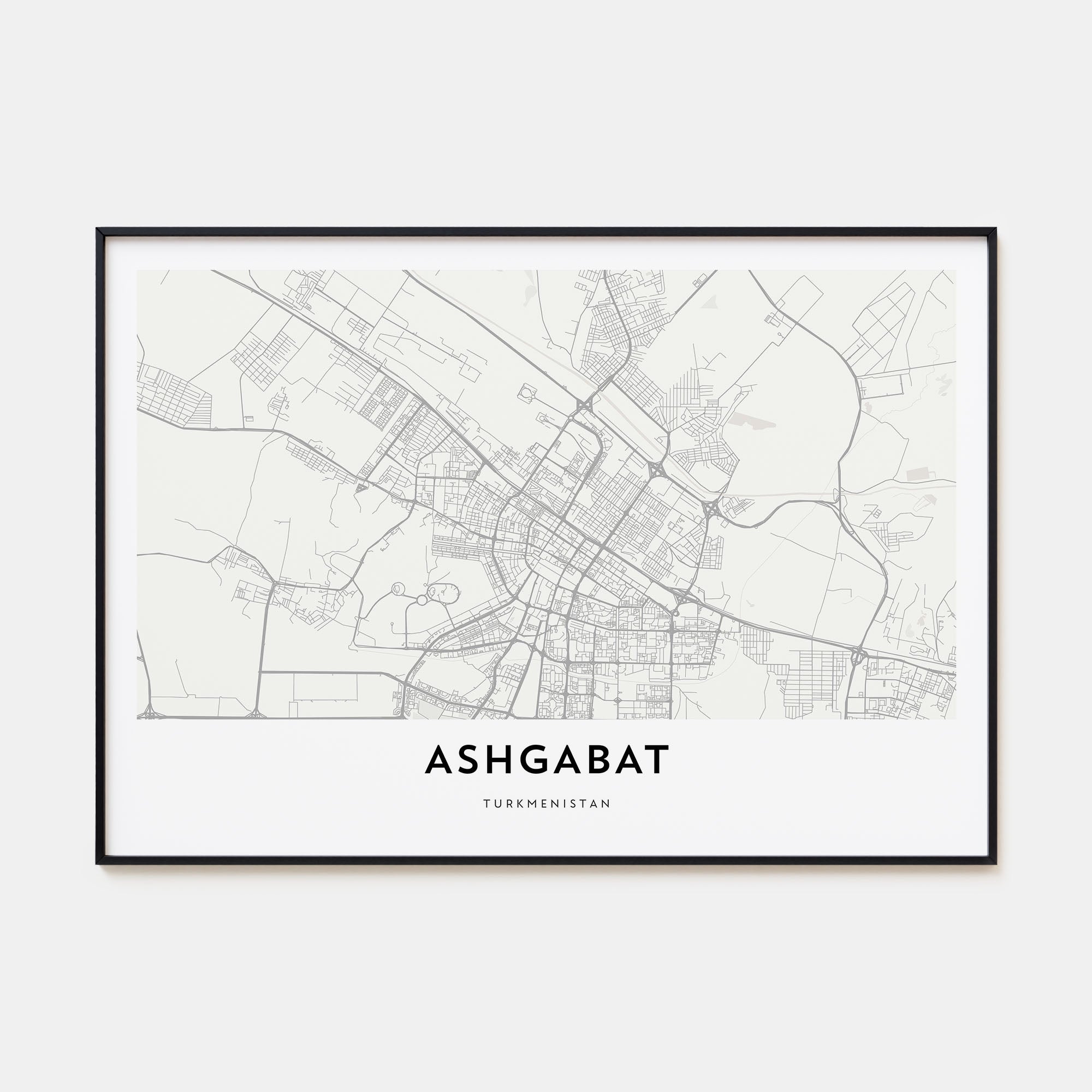 Ashgabat Map Landscape Poster
