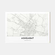 Ashgabat Map Landscape Poster