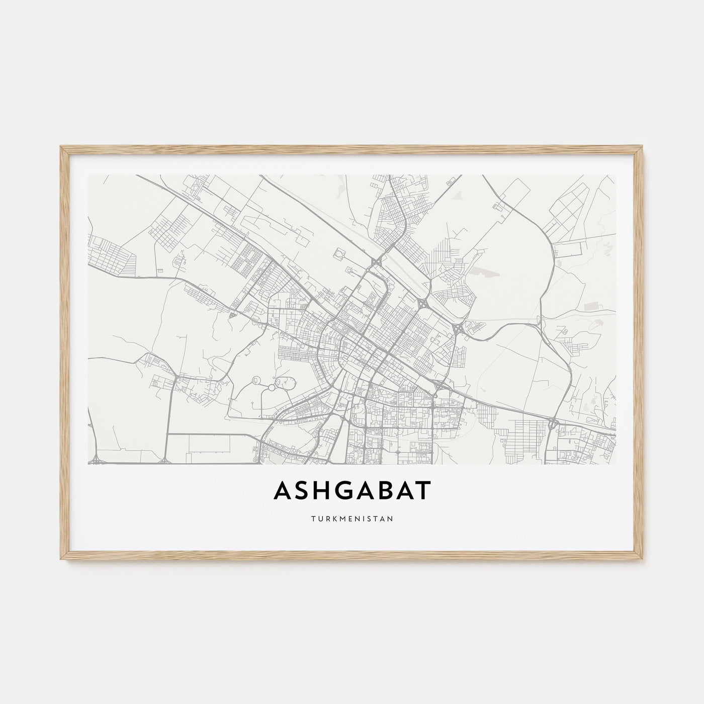 Ashgabat Map Landscape Poster