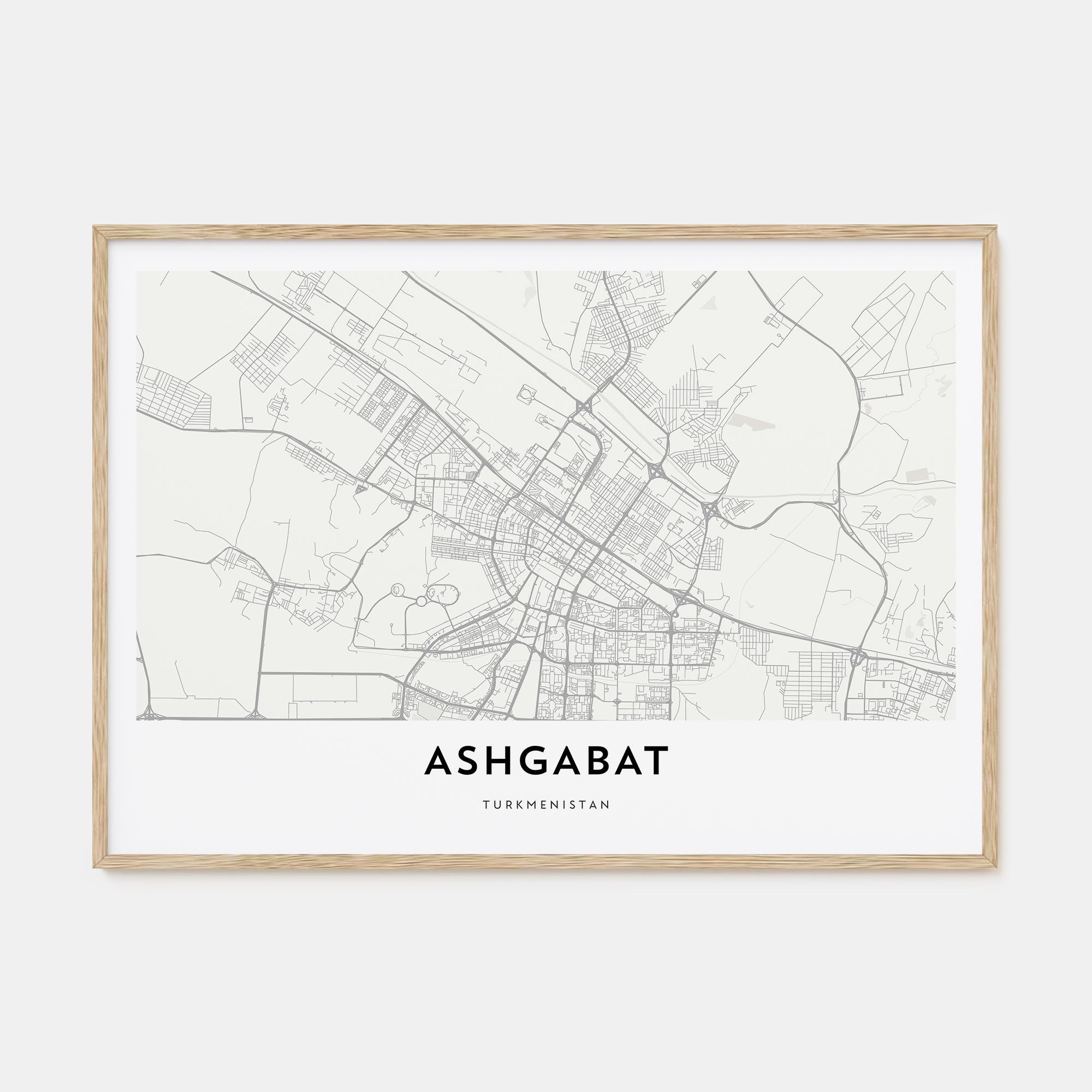 Ashgabat Map Landscape Poster