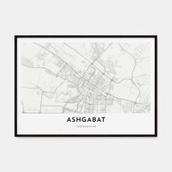 Ashgabat Map Landscape Poster