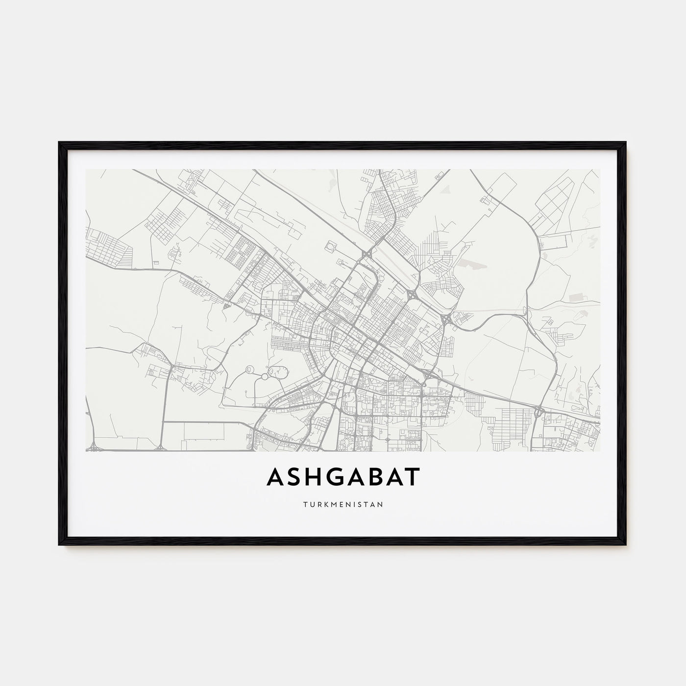 Ashgabat Map Landscape Poster