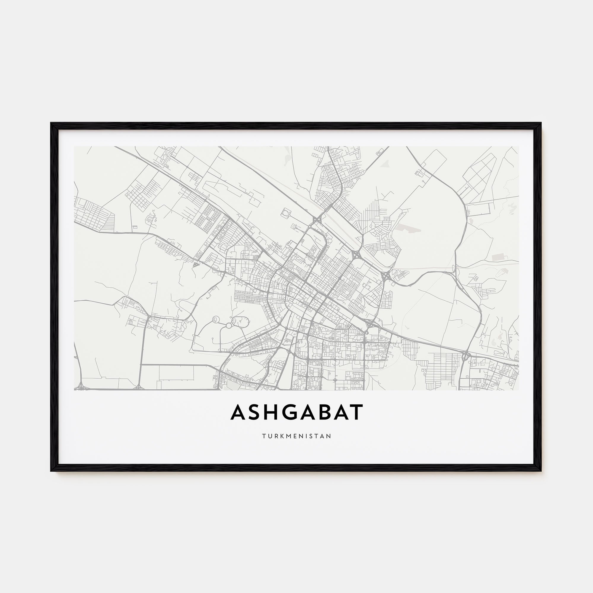 Ashgabat Map Landscape Poster