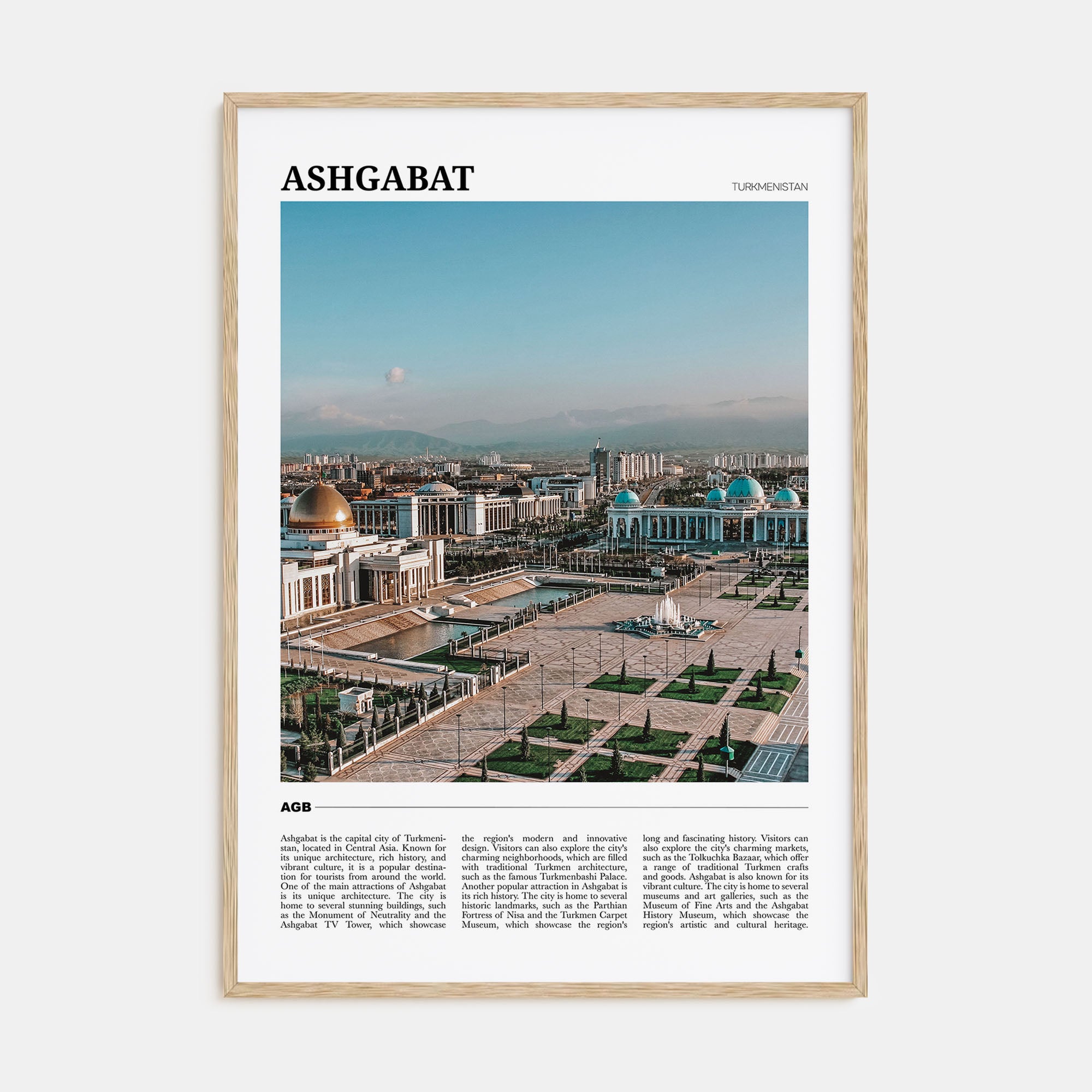Ashgabat Travel Color Poster
