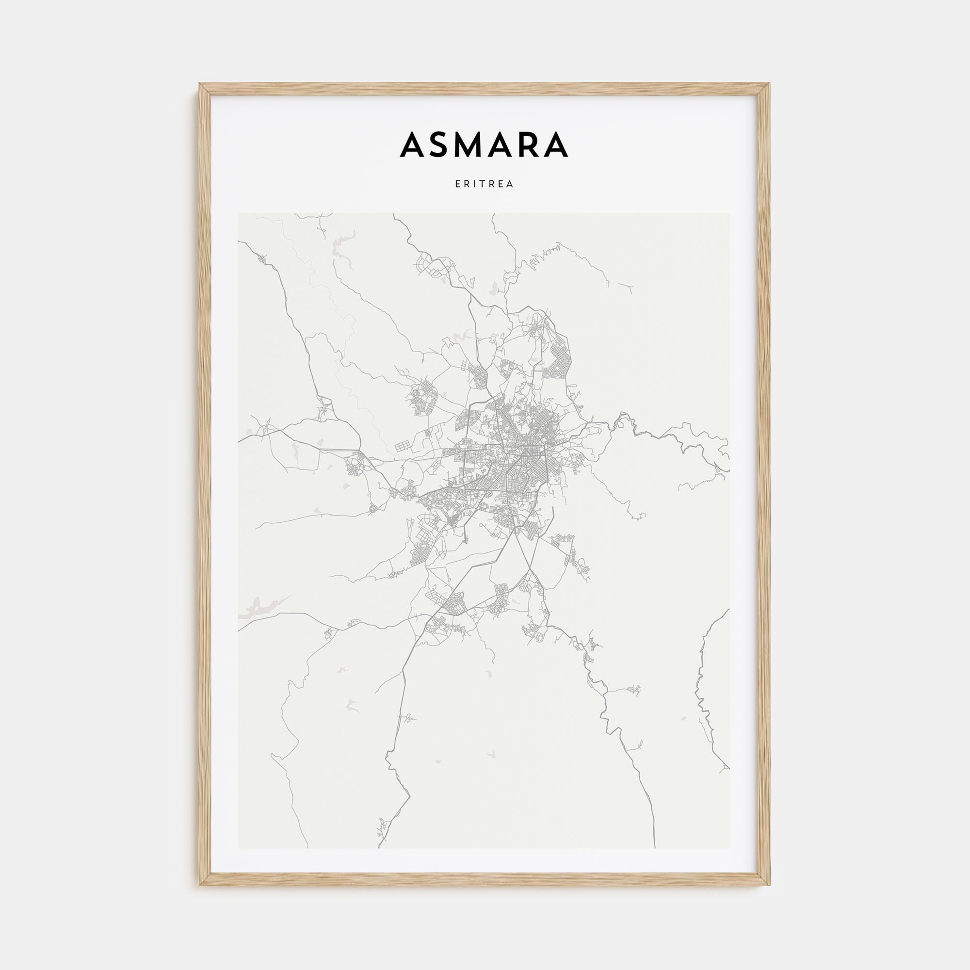 Asmara Map Portrait Poster