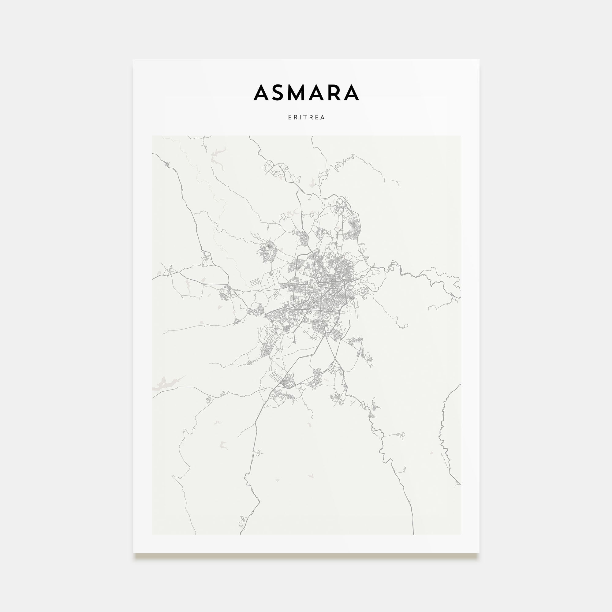 Asmara Map Portrait Poster