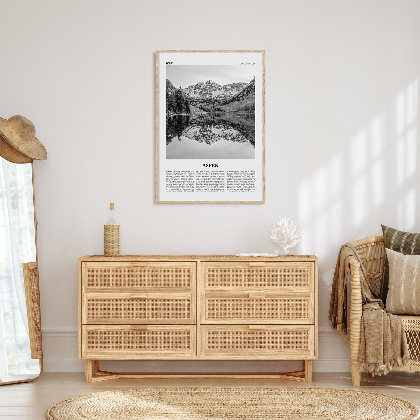 Aspen Travel B&W Poster