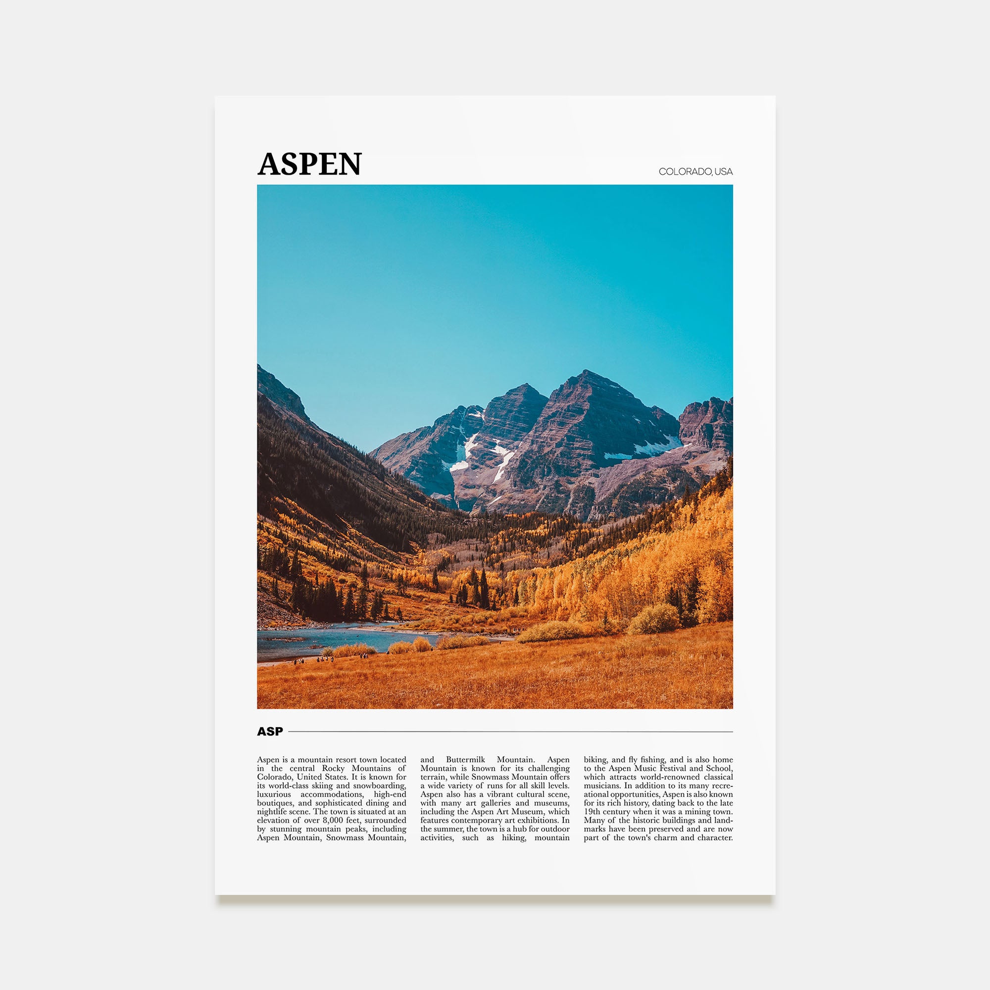 Aspen Travel Color Poster