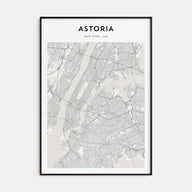 Astoria, New York Map Portrait Poster