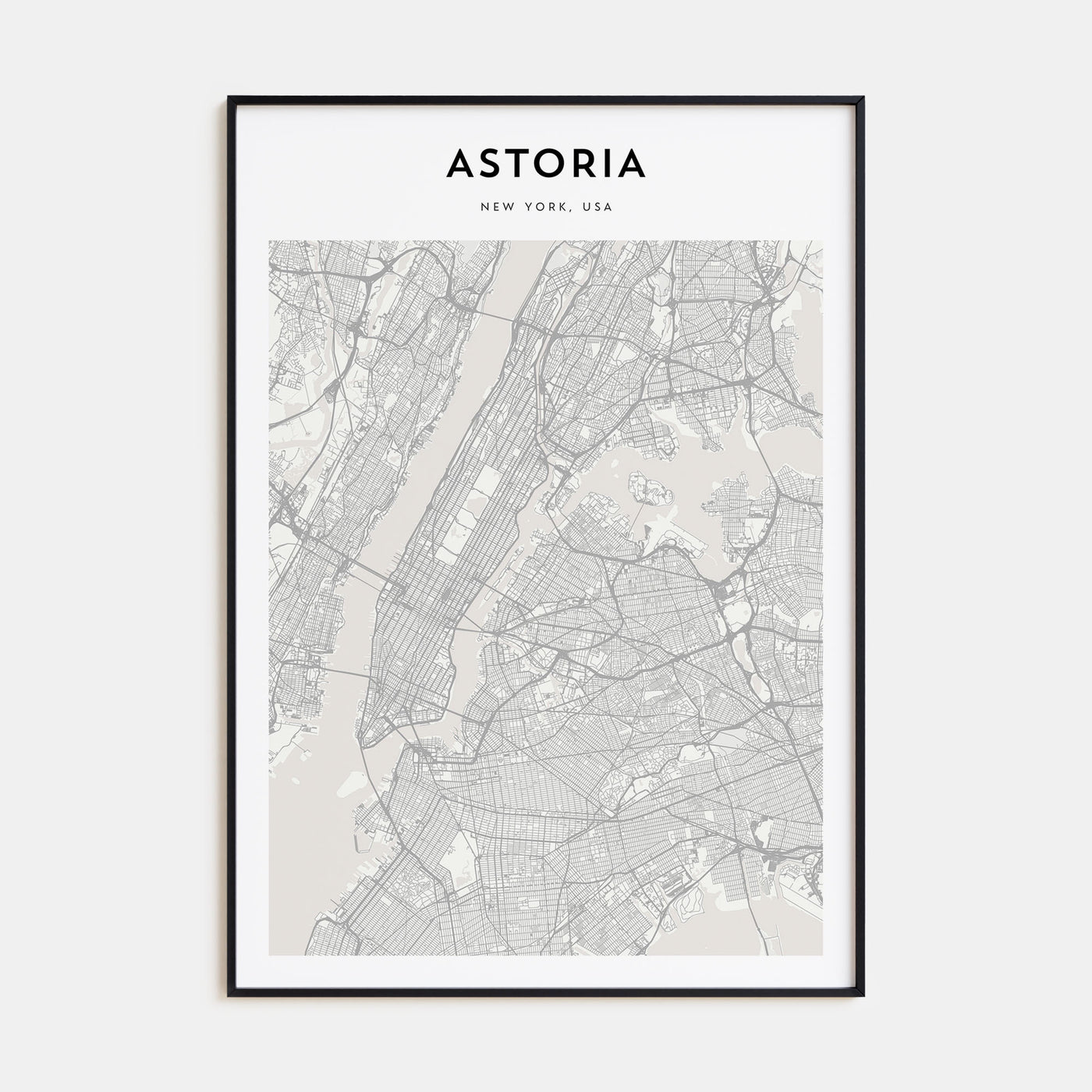 Astoria, New York Map Portrait Poster