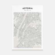 Astoria, New York Map Portrait Poster