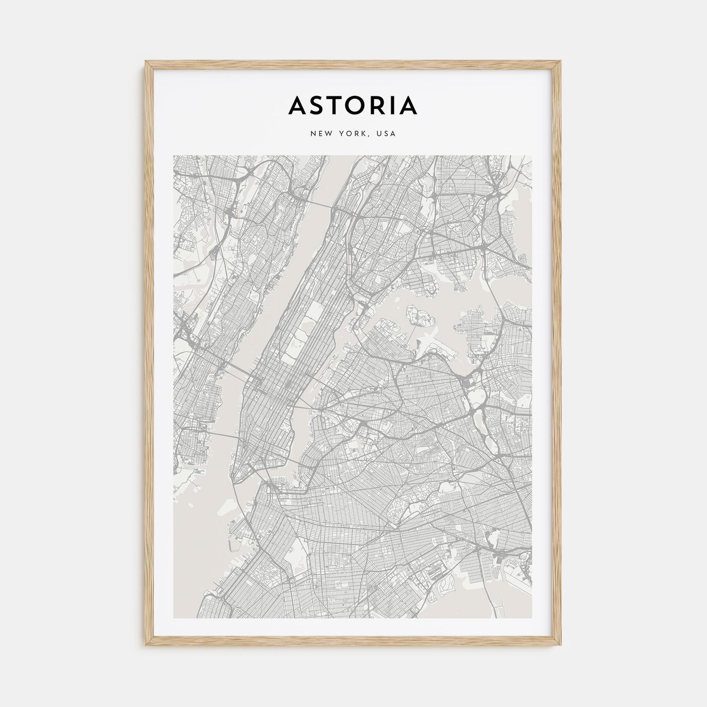 Astoria, New York Map Portrait Poster