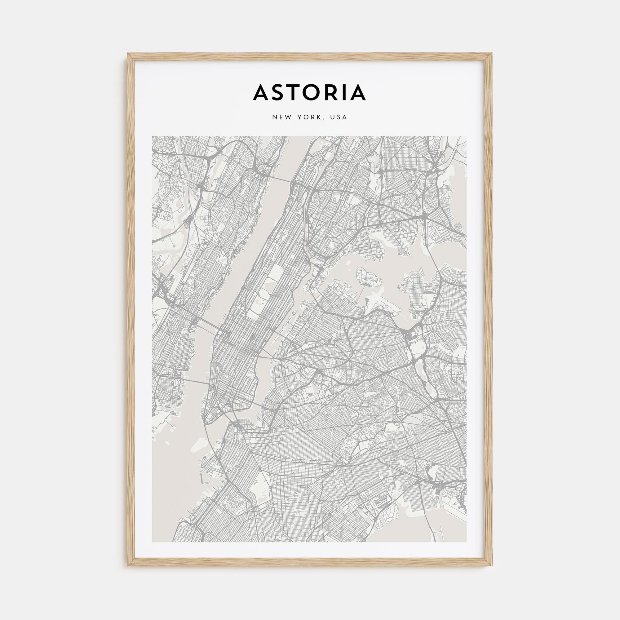 Astoria, New York Map Portrait Poster