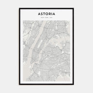 Astoria, New York Map Portrait Poster