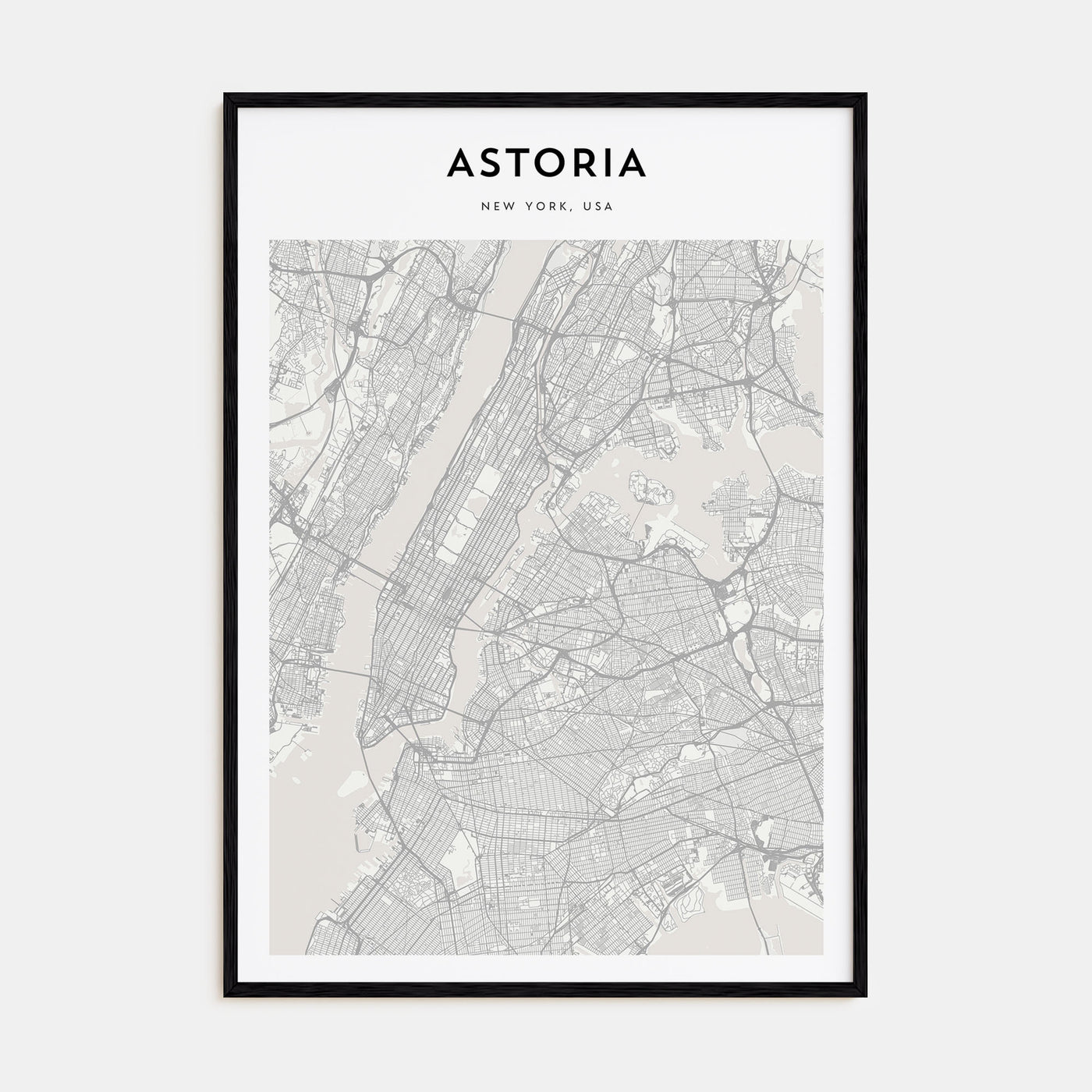 Astoria, New York Map Portrait Poster