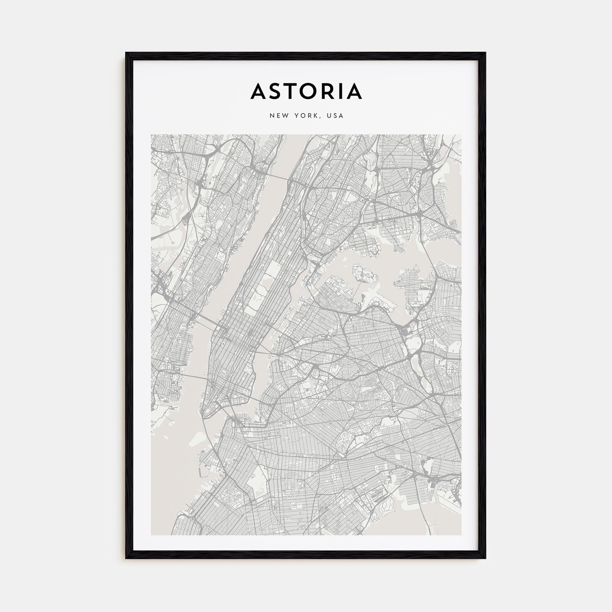 Astoria, New York Map Portrait Poster