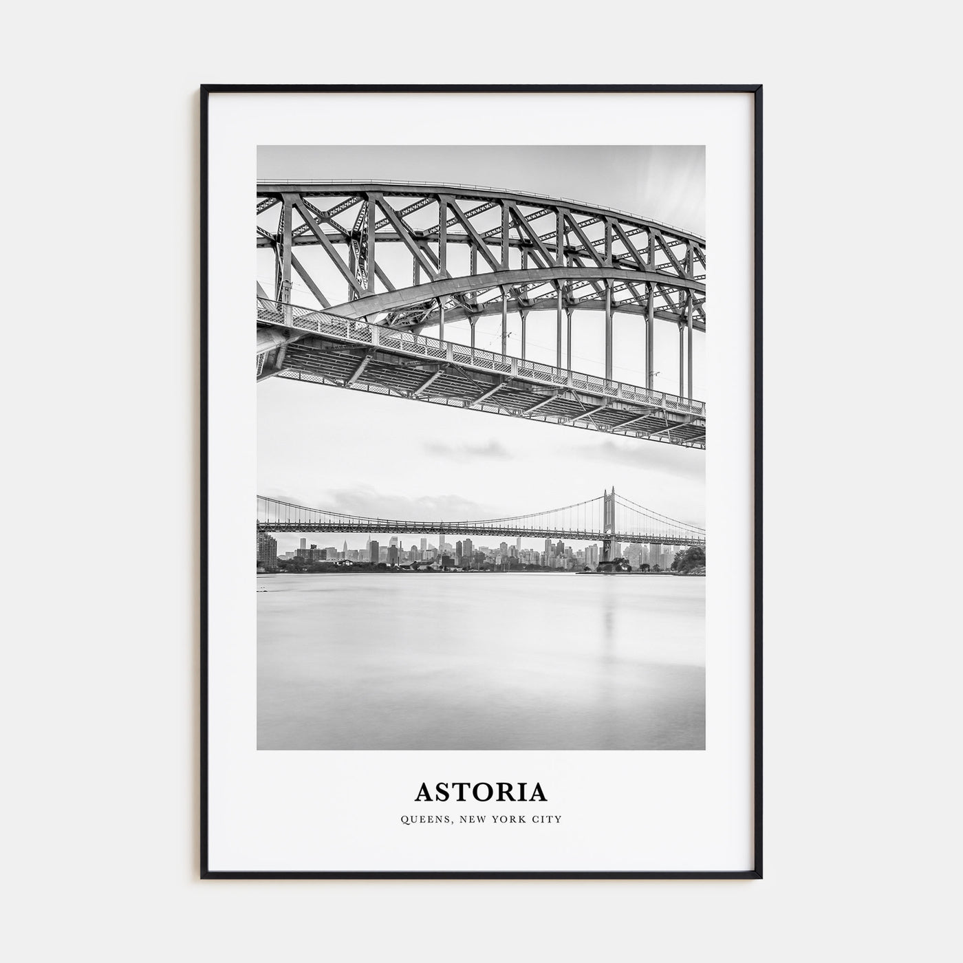 Astoria, New York Portrait B&W Poster