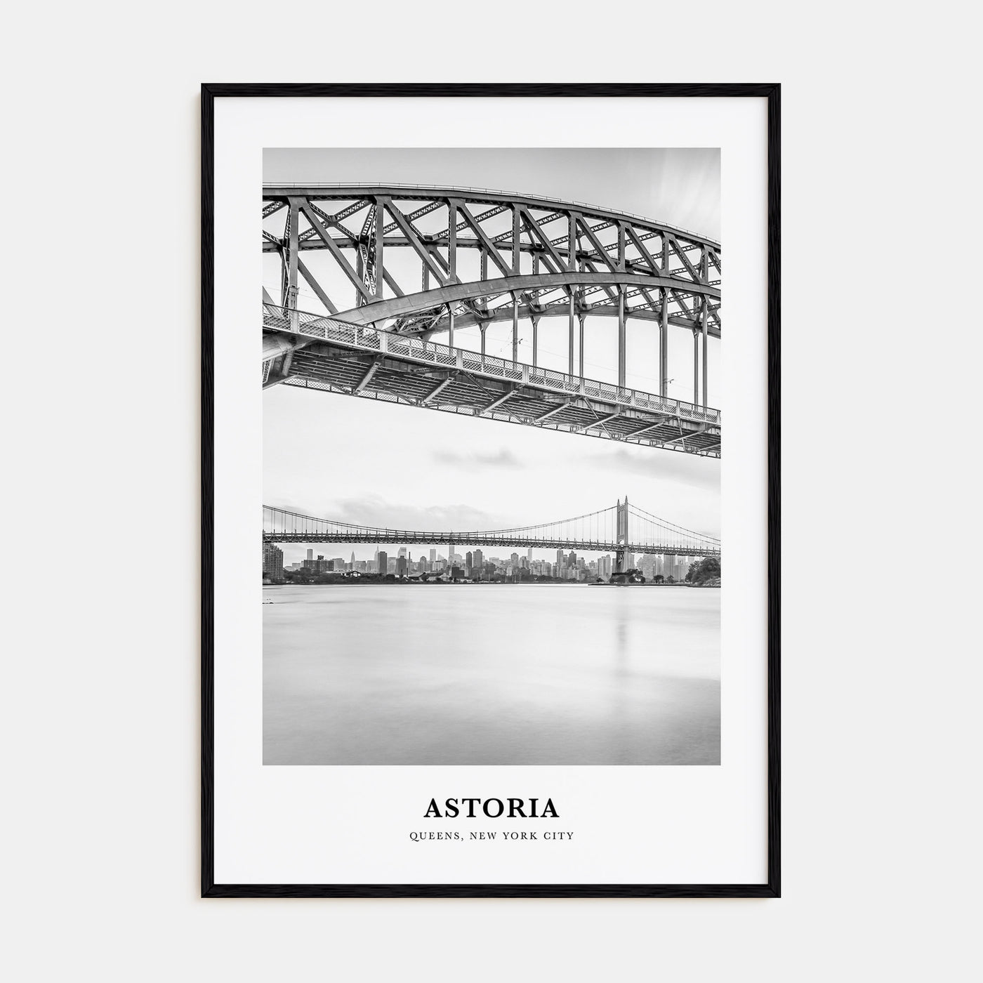 Astoria, New York Portrait B&W Poster