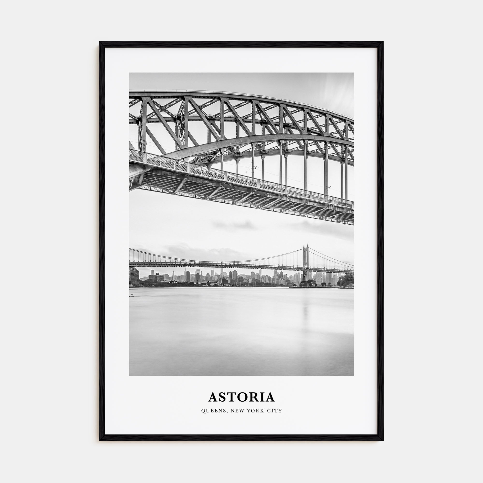 Astoria, New York Portrait B&W Poster