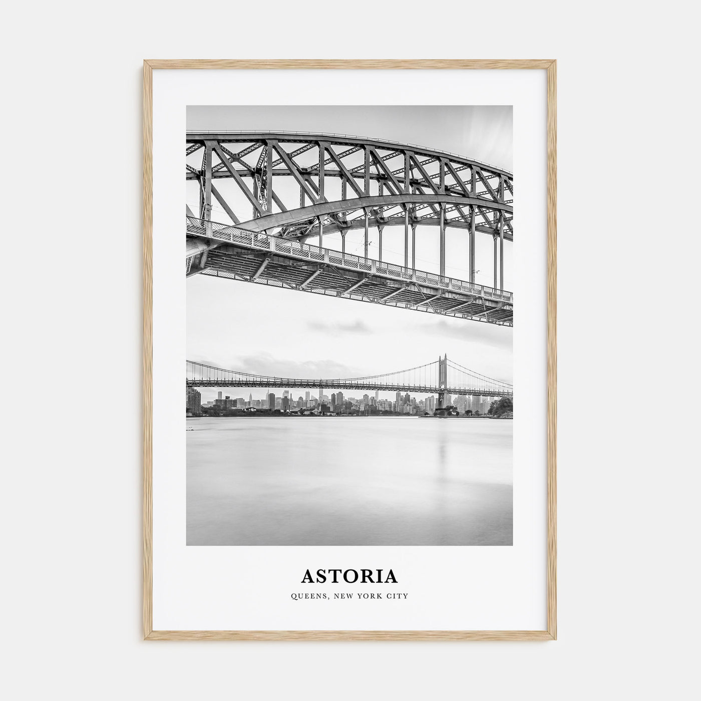 Astoria, New York Portrait B&W Poster