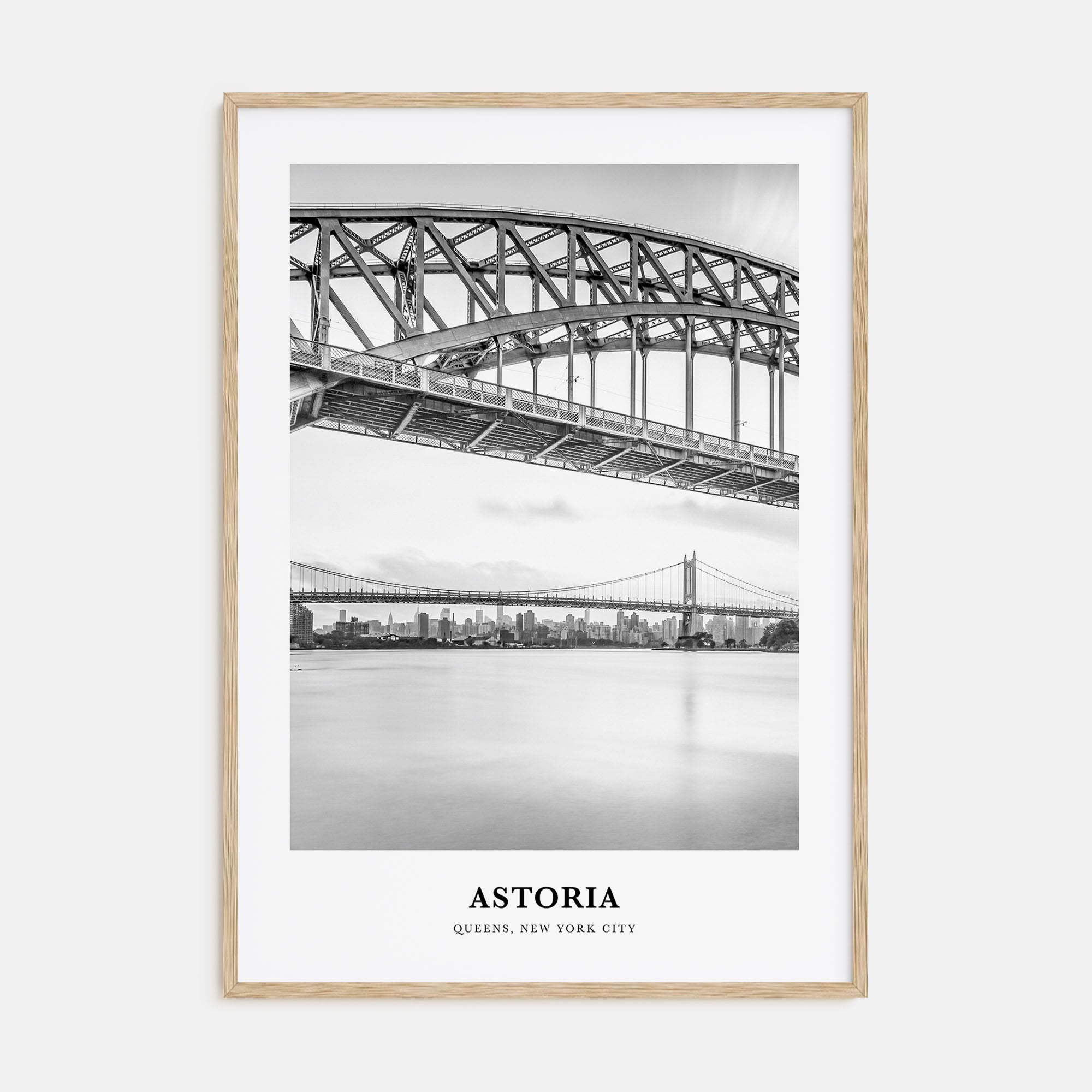 Astoria, New York Portrait B&W Poster