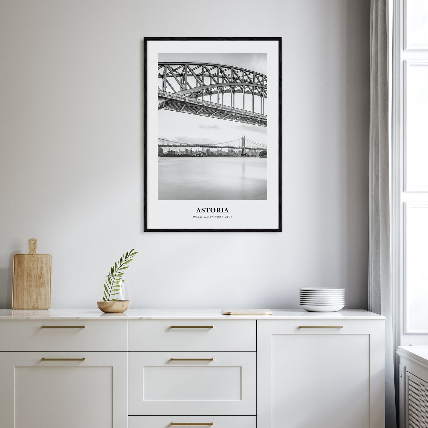 Astoria, New York Portrait B&W Poster