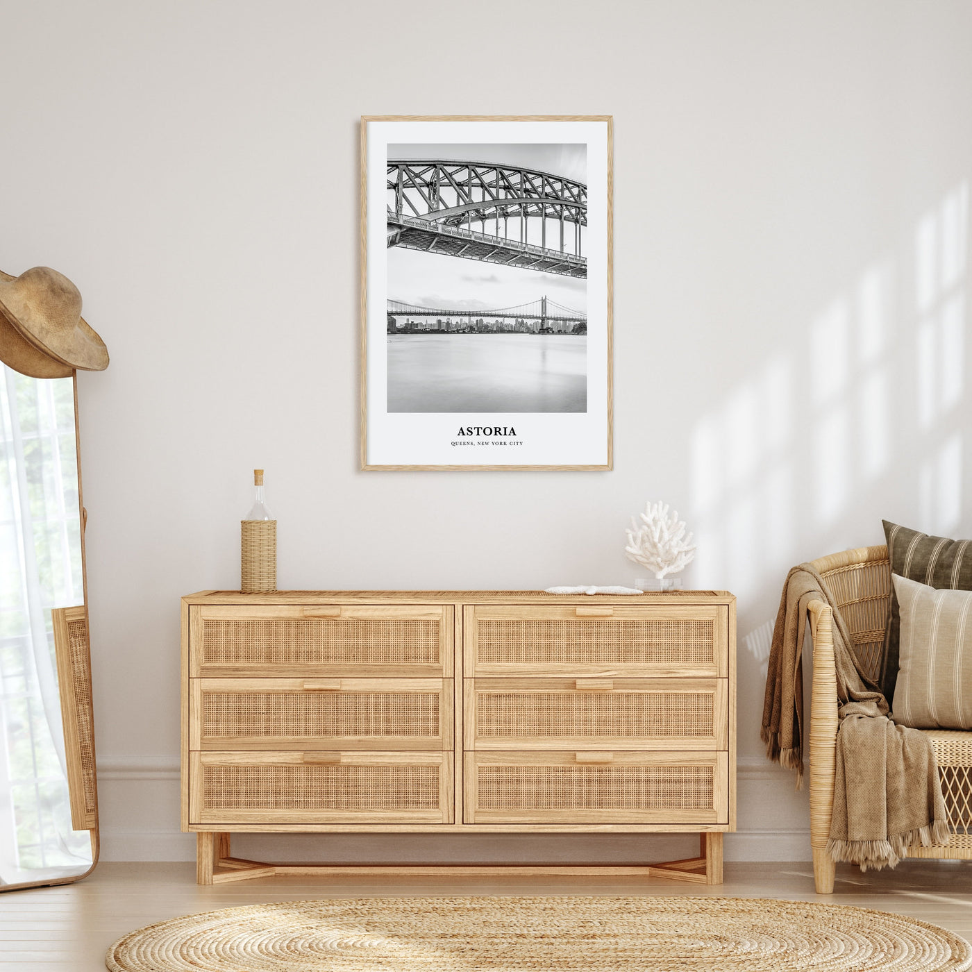 Astoria, New York Portrait B&W Poster