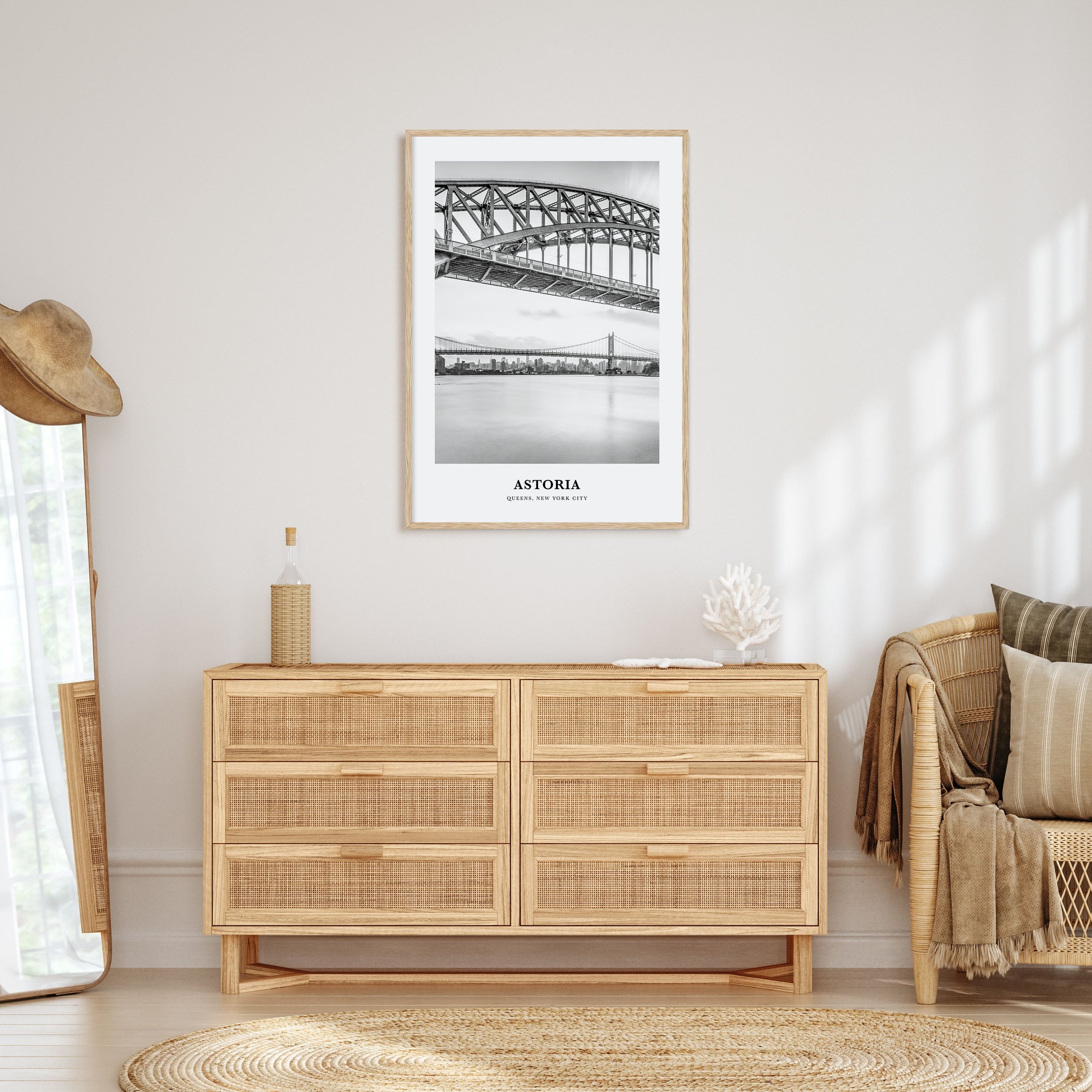 Astoria, New York Portrait B&W Poster