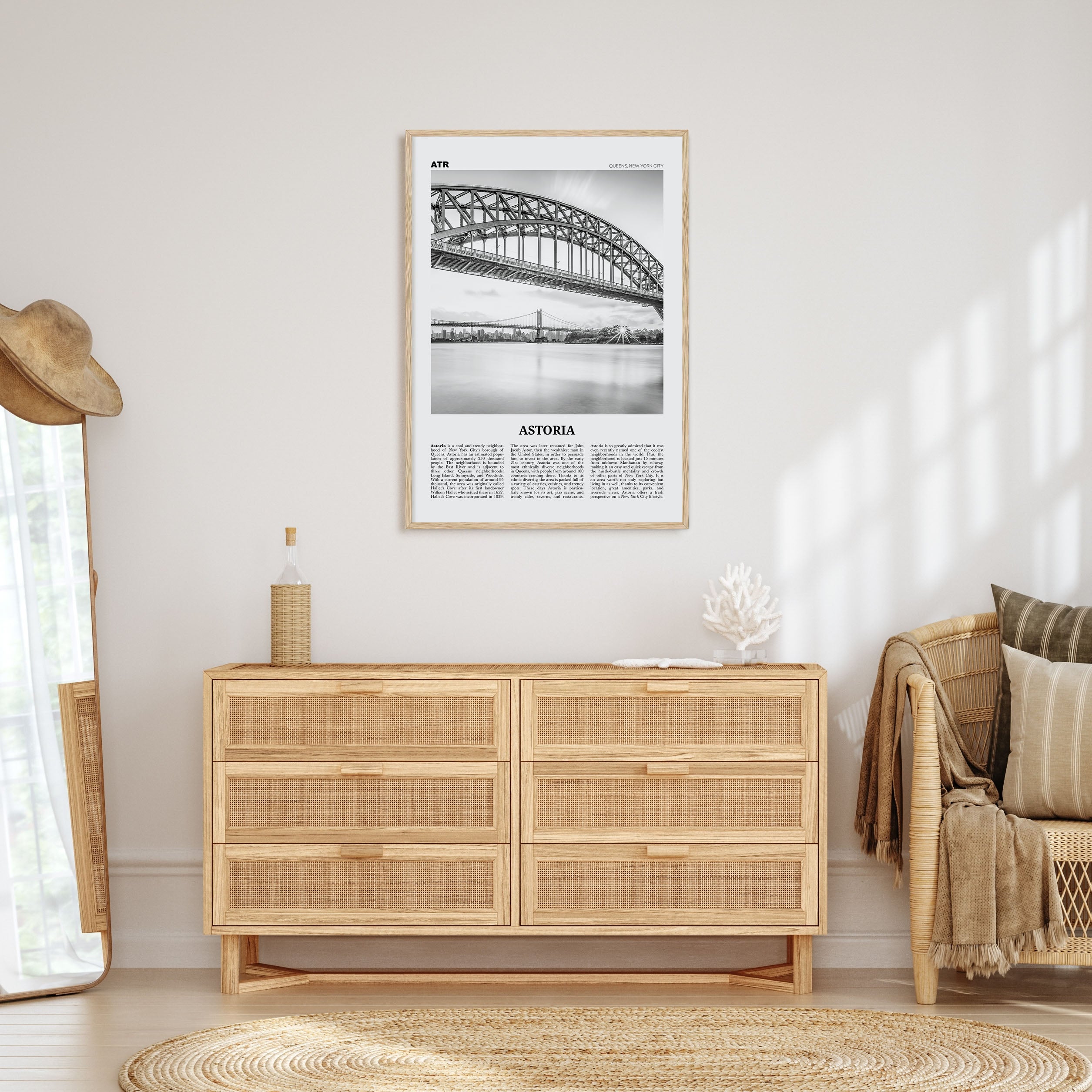 Astoria, New York Travel B&W Poster