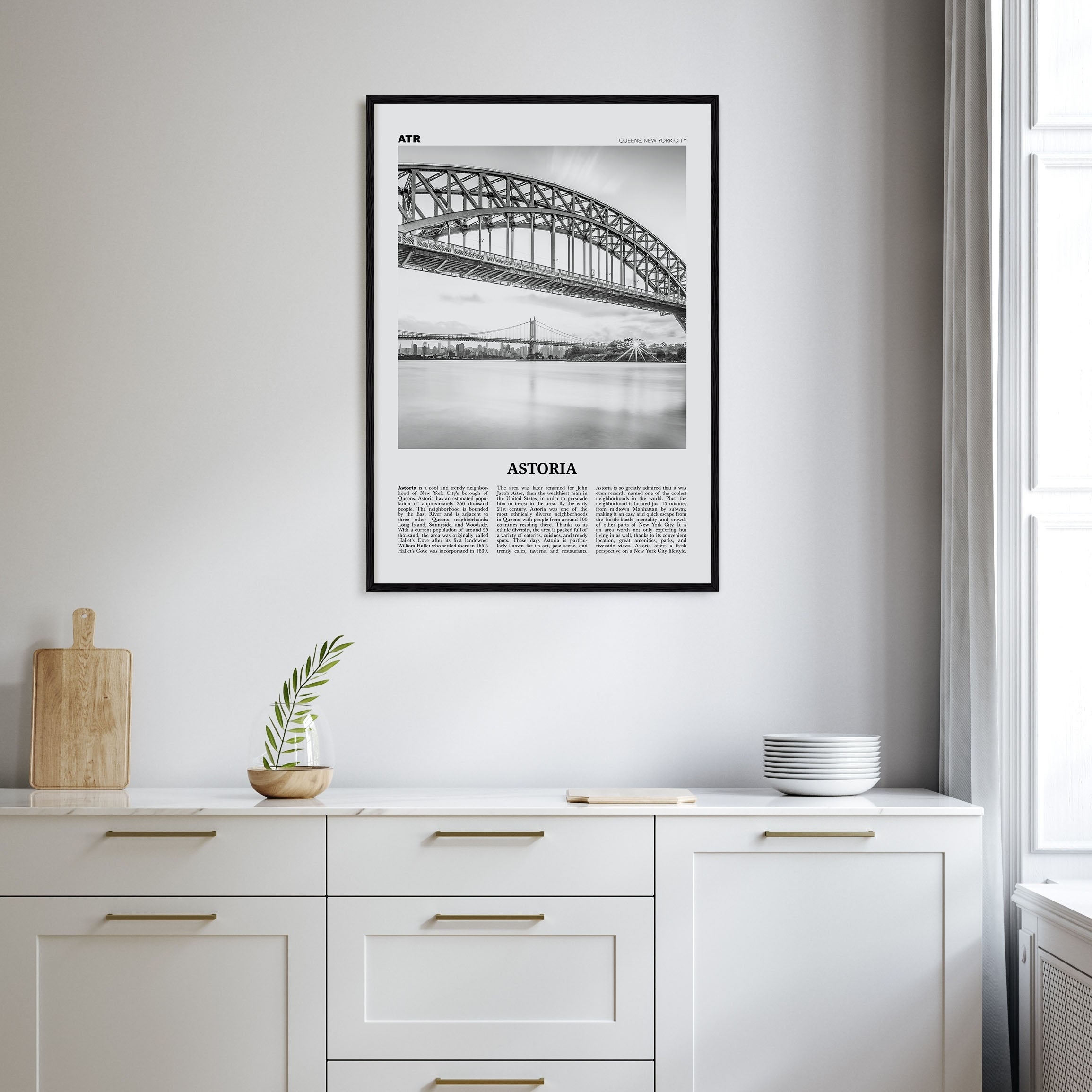 Astoria, New York Travel B&W Poster