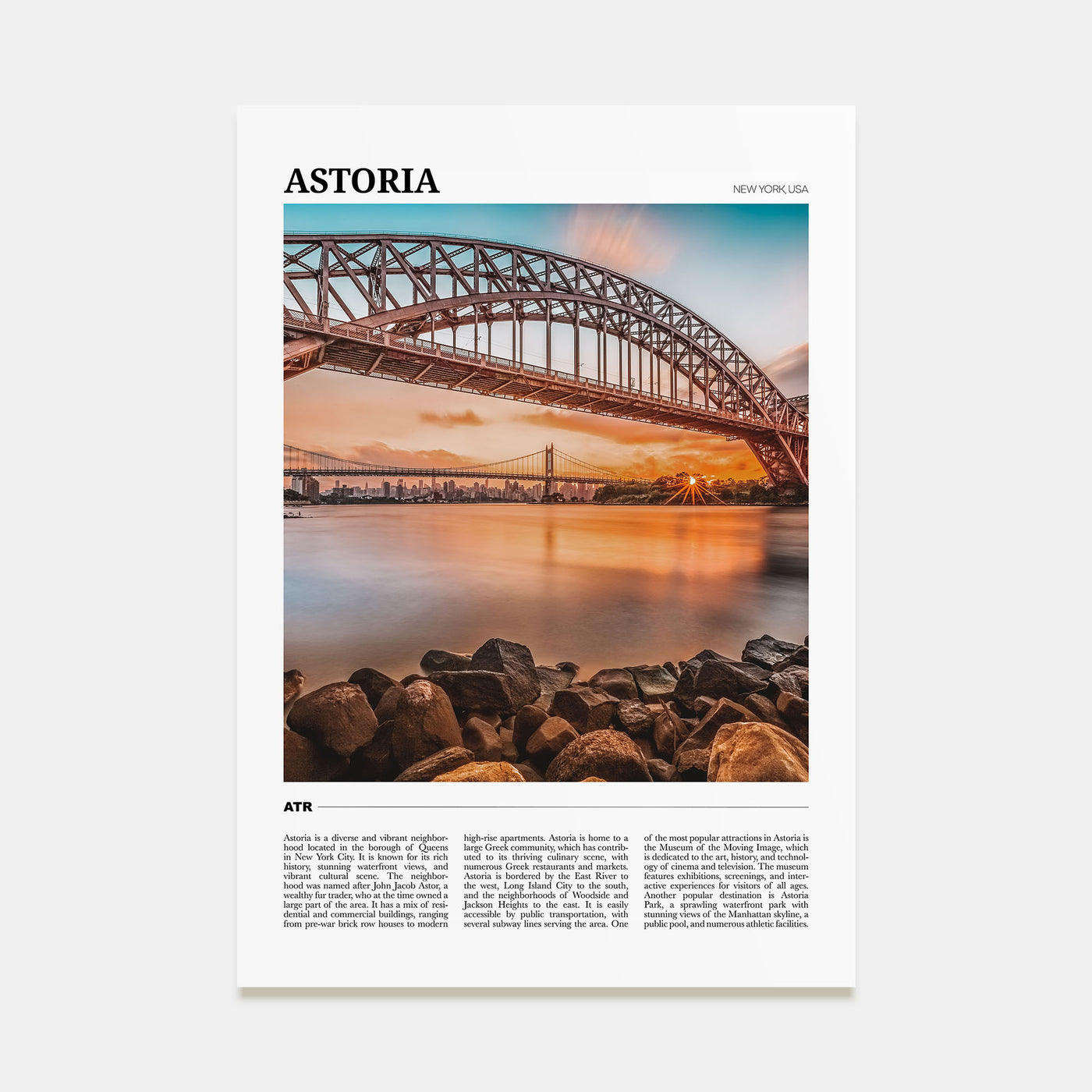 Astoria, New York Travel Color Poster