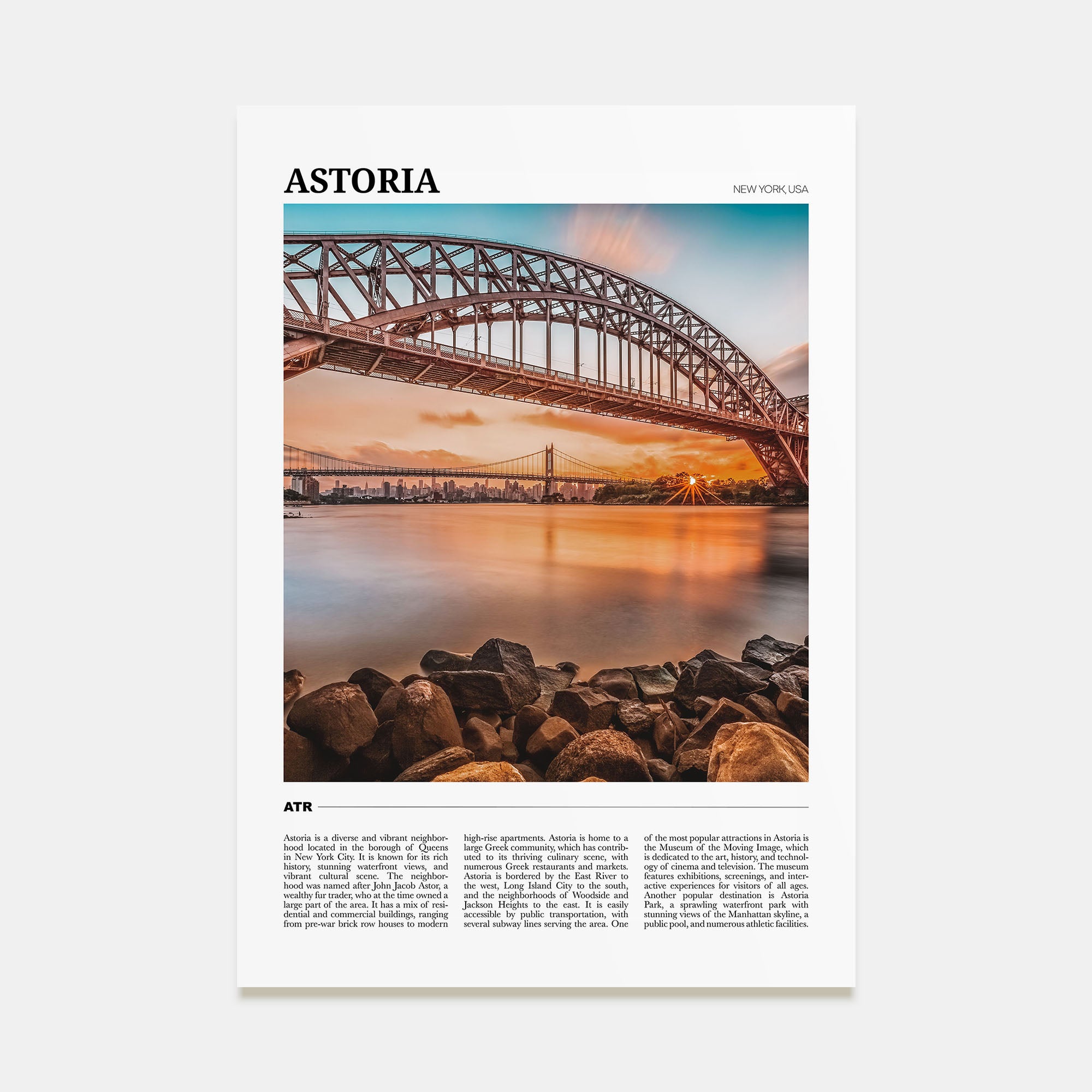 Astoria, New York Travel Color Poster