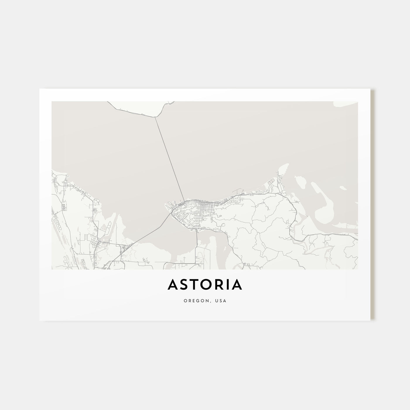 Astoria, Oregon Map Landscape Poster