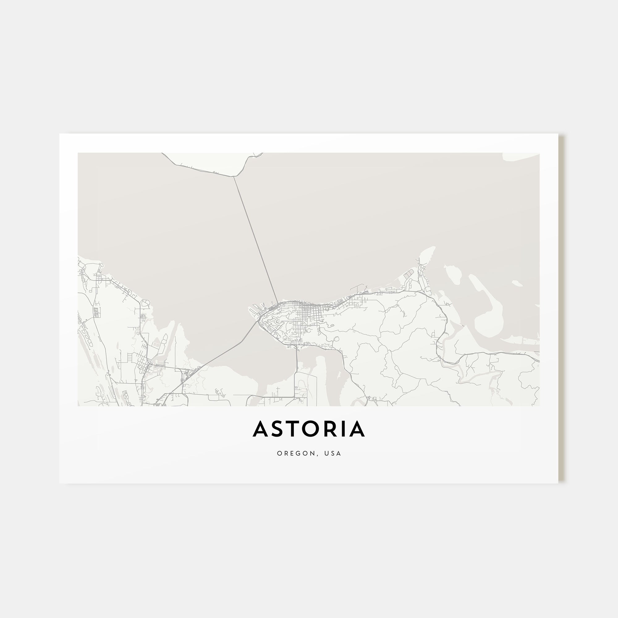 Astoria, Oregon Map Landscape Poster