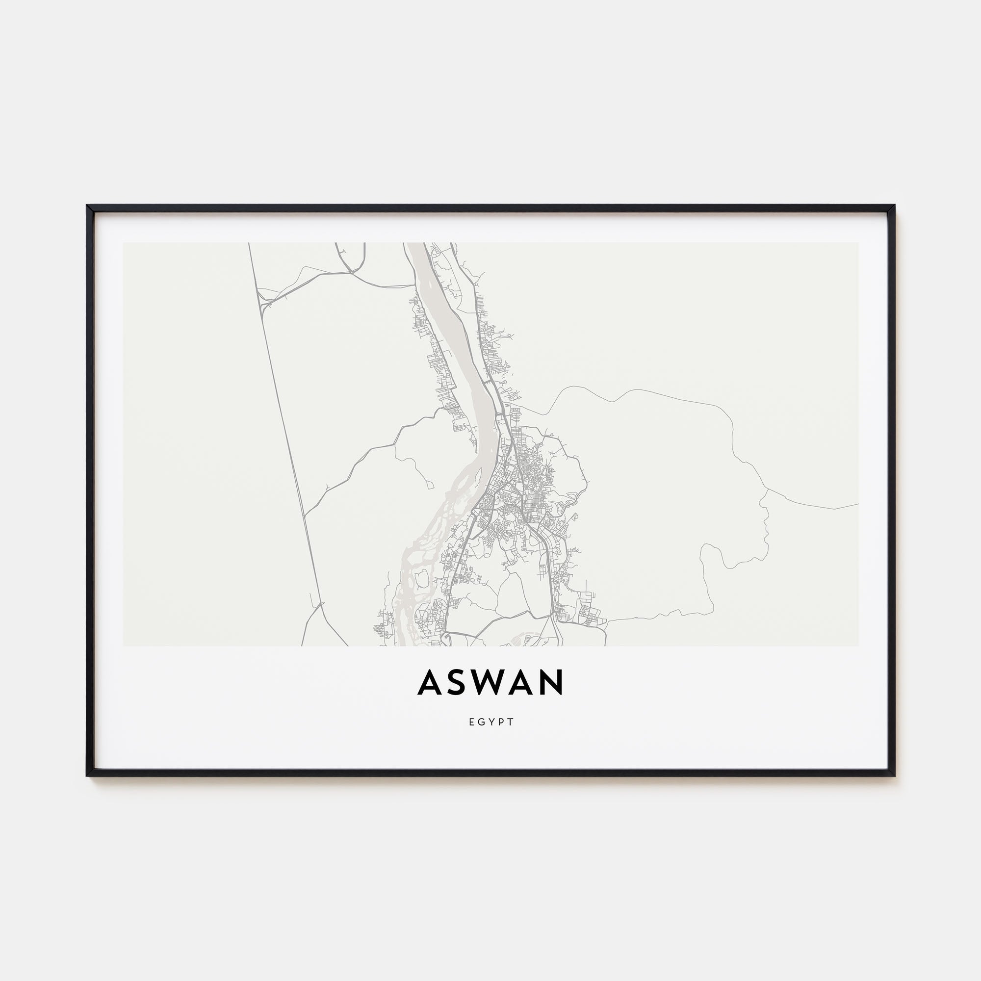 Aswan Map Landscape Poster