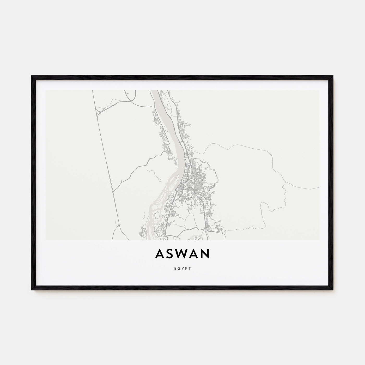 Aswan Map Landscape Poster