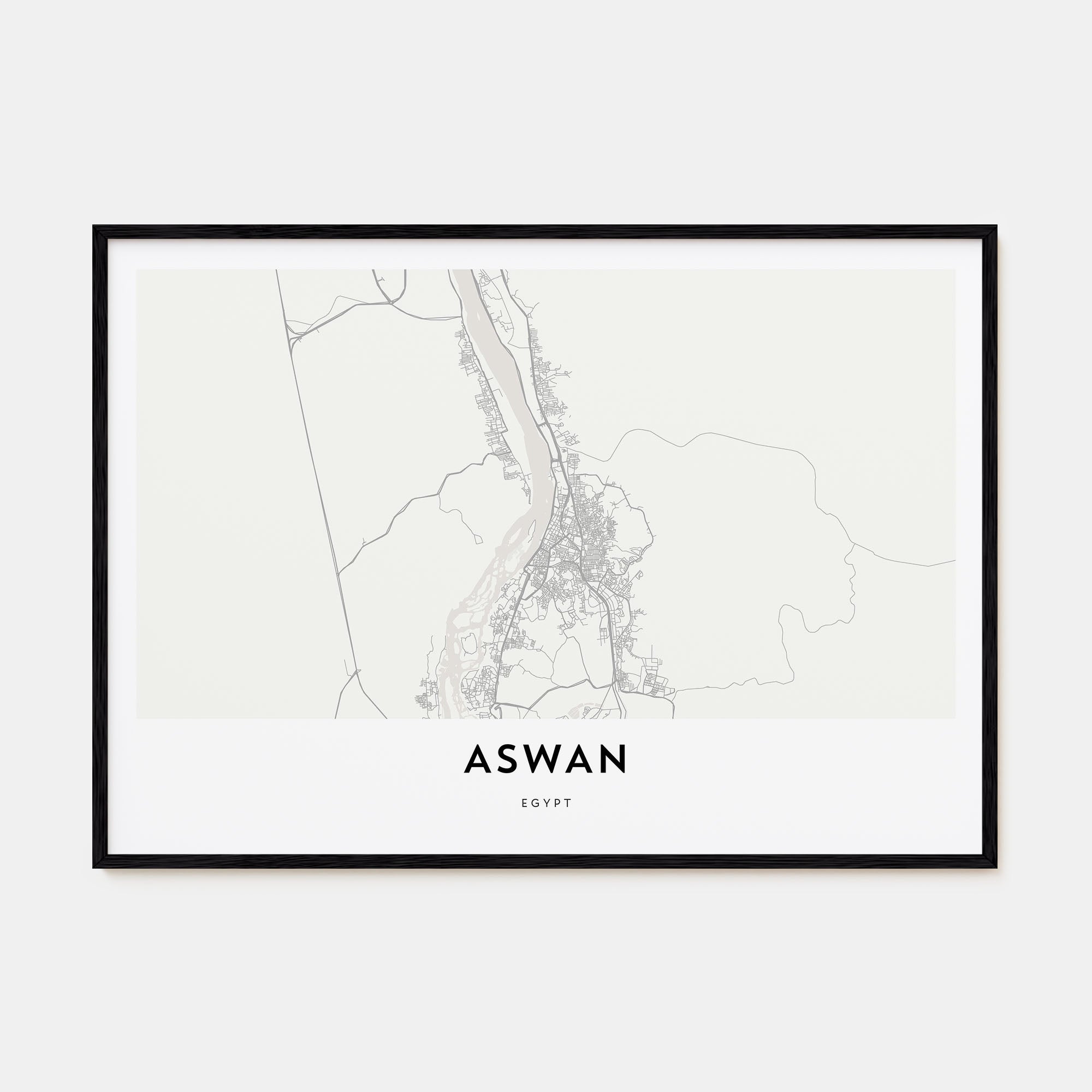 Aswan Map Landscape Poster