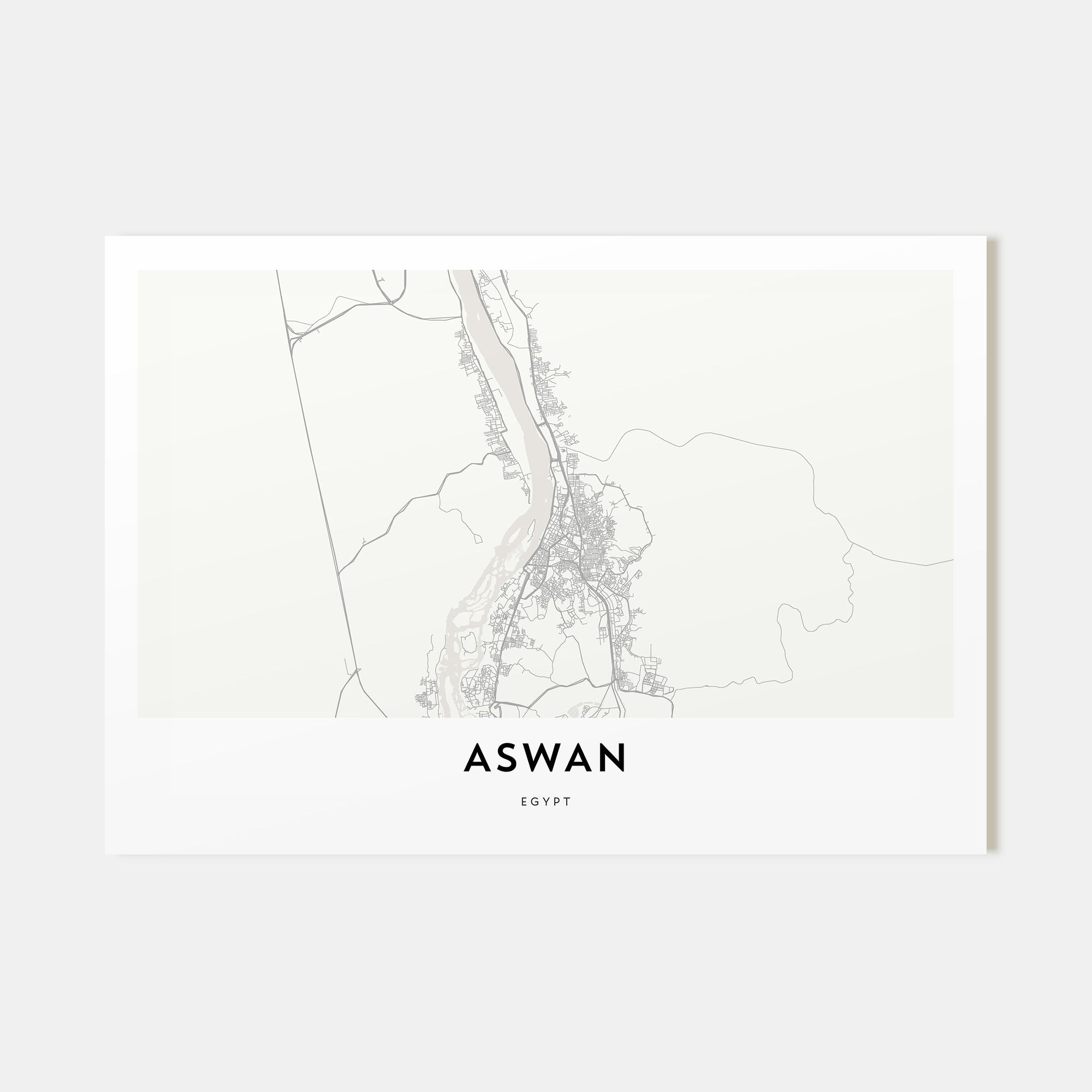 Aswan Map Landscape Poster