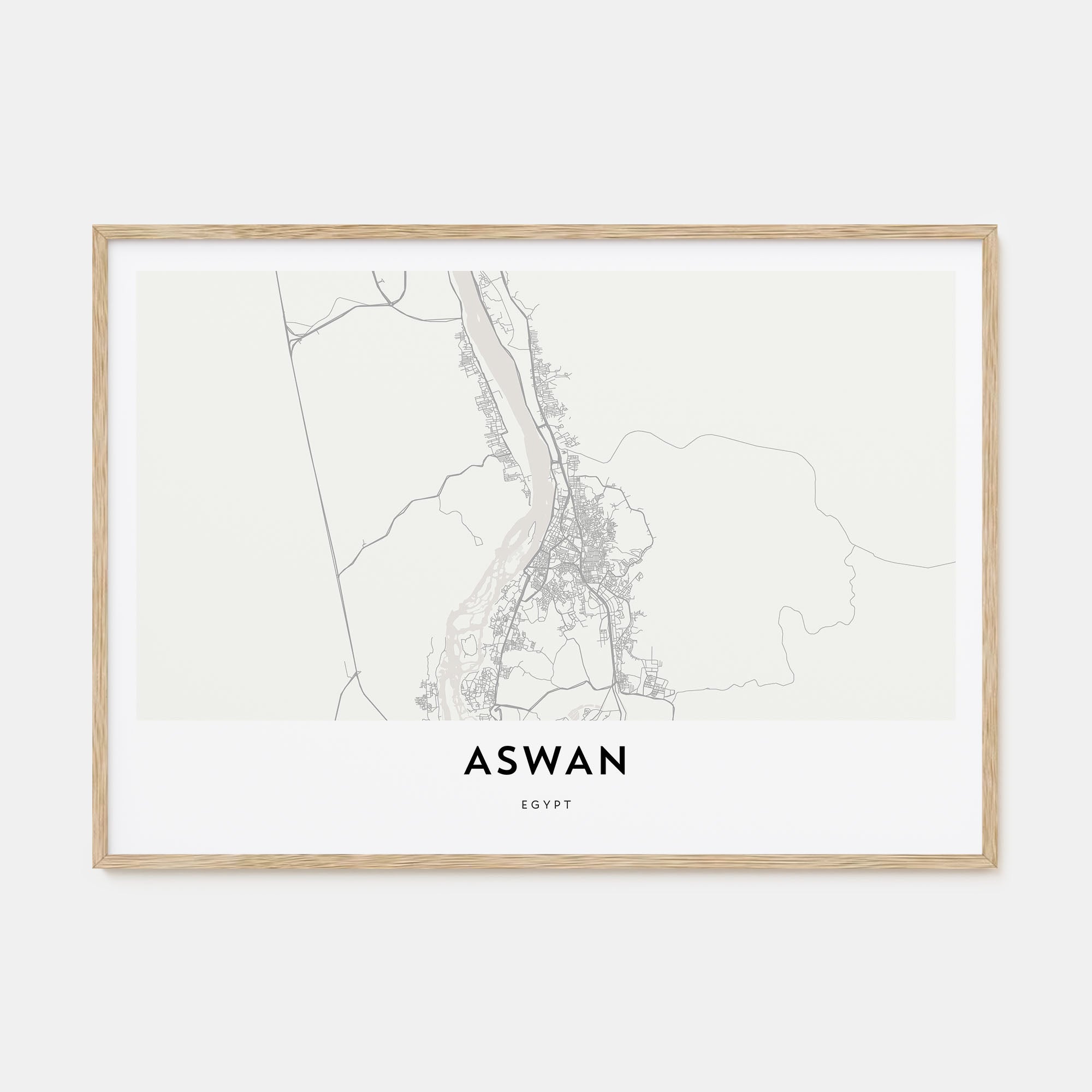 Aswan Map Landscape Poster