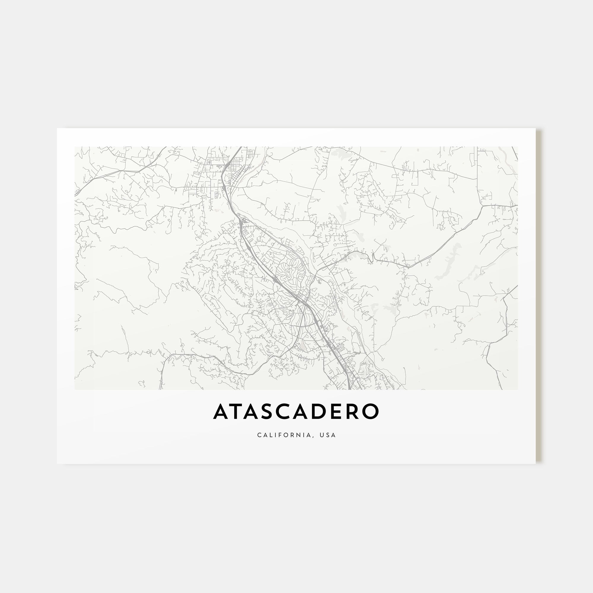 Atascadero Map Landscape Poster