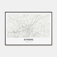 Athens, Georgia Map Landscape Poster