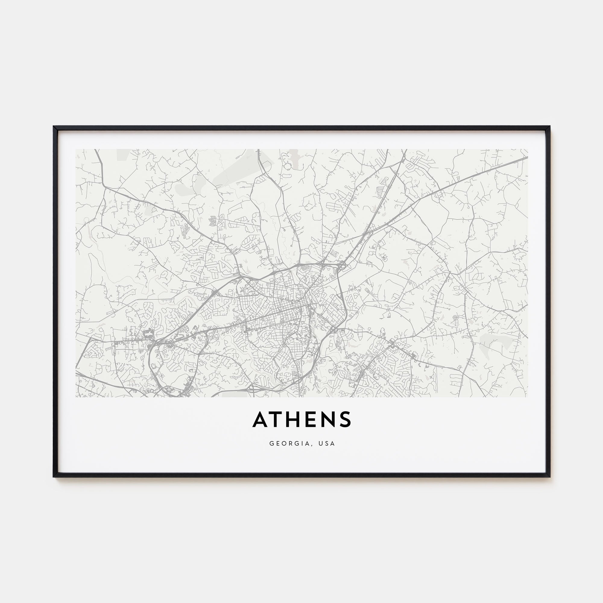 Athens, Georgia Map Landscape Poster