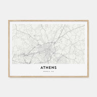 Athens, Georgia Map Landscape Poster