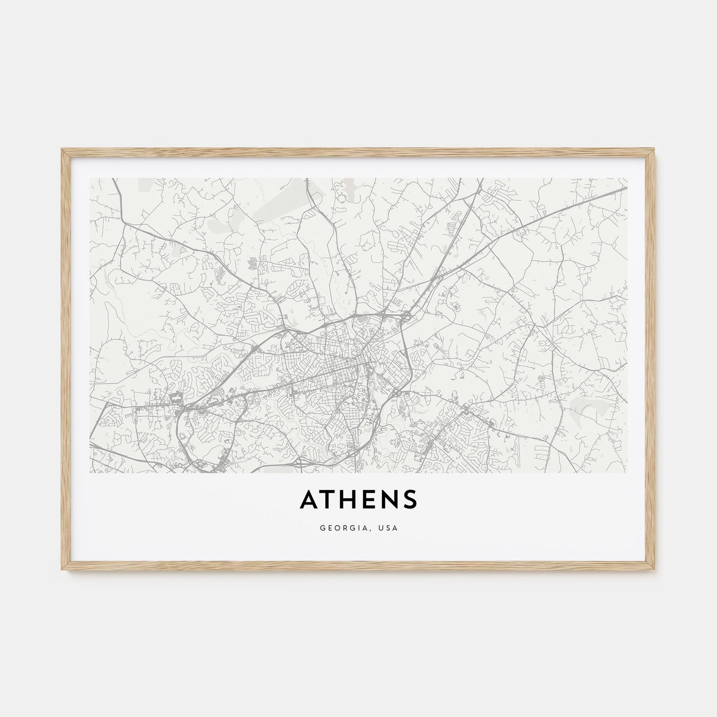 Athens, Georgia Map Landscape Poster