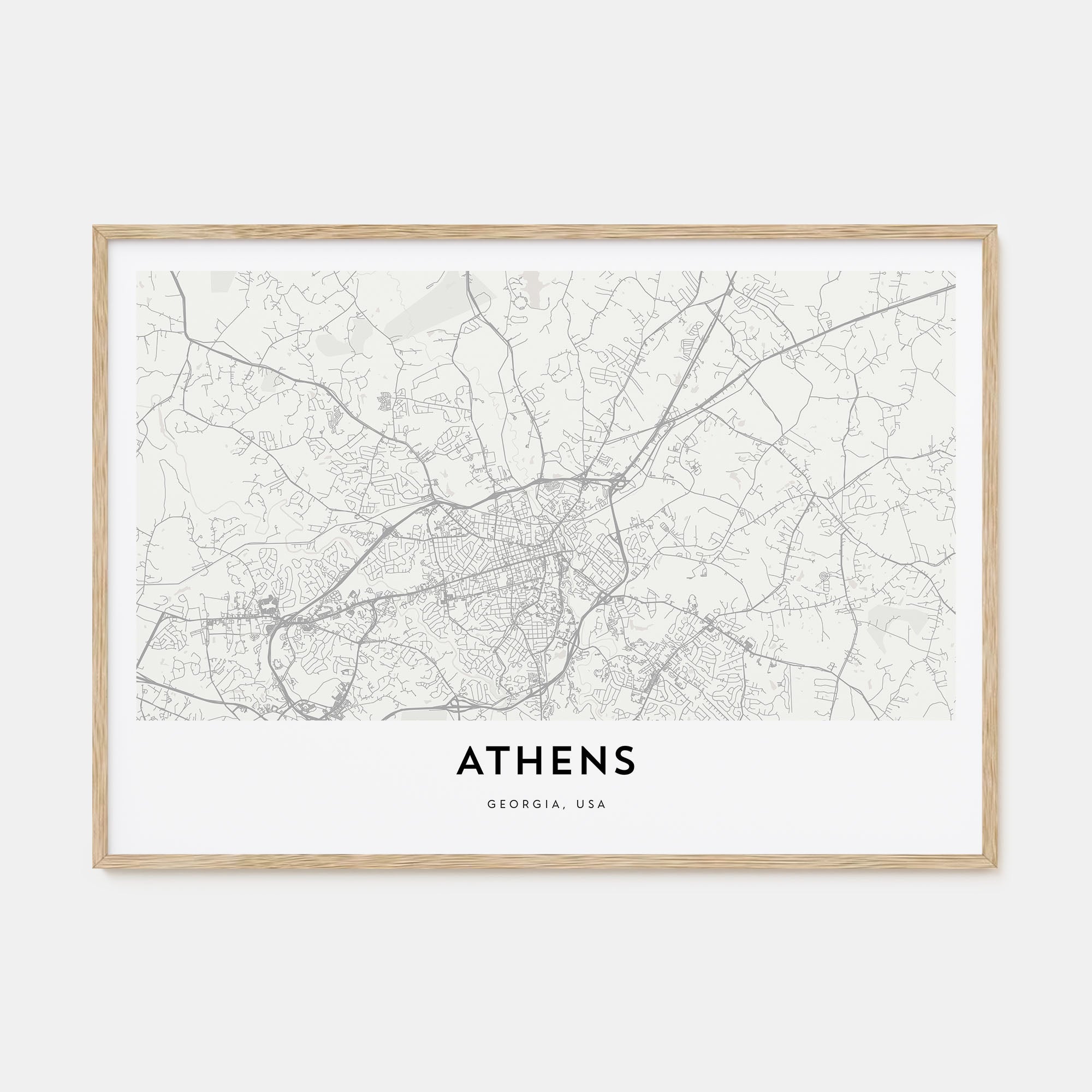 Athens, Georgia Map Landscape Poster