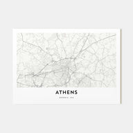 Athens, Georgia Map Landscape Poster