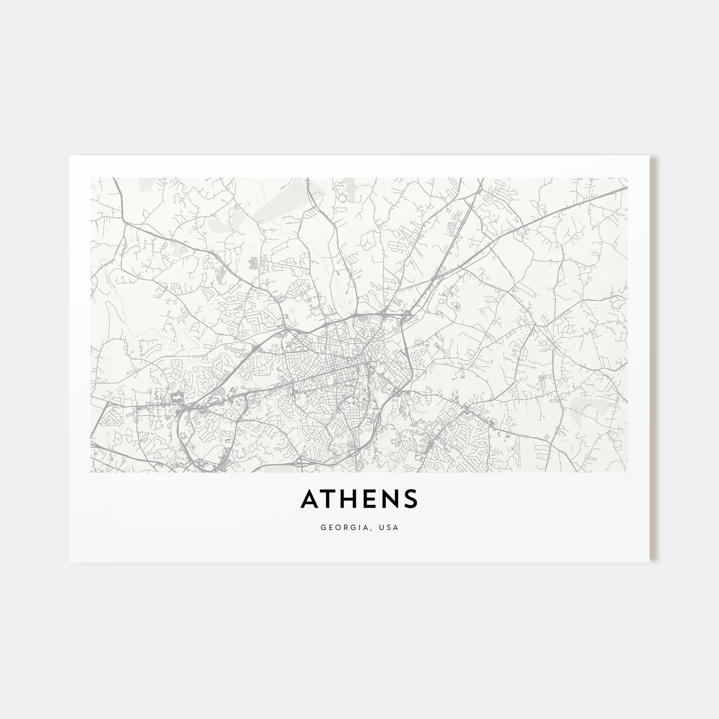 Athens, Georgia Map Landscape Poster